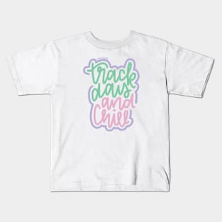 Track Day And Chill - Mint / Pink / Purple Kids T-Shirt